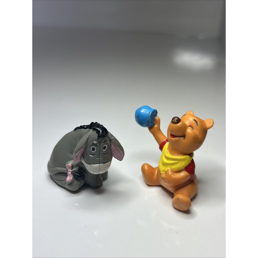 LOT OF 2! Disney Winnie The Pooh & Eeyore Mini Figurines Action Figure Toys‎ VTG